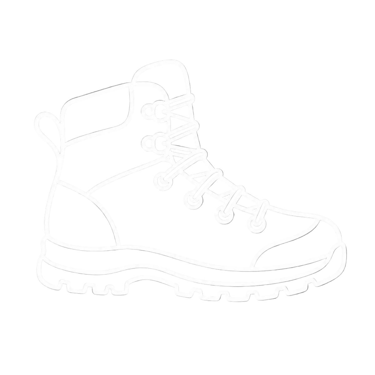Outline of a hiking boot on a transparent background